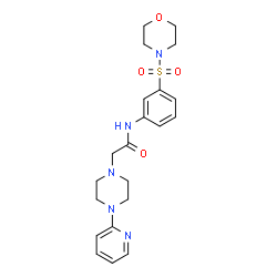 ChemSpider 2D Image | N-[3-(4-Morpholinylsulfonyl)phenyl]-2-[4-(2-pyridinyl)-1-piperazinyl]acetamide | C21H27N5O4S