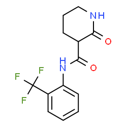 ChemSpider 2D Image | 2-Oxo-N-[2-(trifluoromethyl)phenyl]-3-piperidinecarboxamide | C13H13F3N2O2