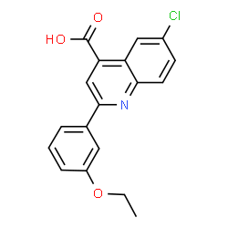 ChemSpider 2D Image | 6-Chloro-2-(3-ethoxyphenyl)-4-quinolinecarboxylic acid | C18H14ClNO3