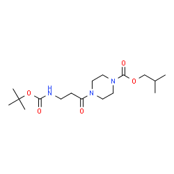 ChemSpider 2D Image | Isobutyl 4-(N-{[(2-methyl-2-propanyl)oxy]carbonyl}-beta-alanyl)-1-piperazinecarboxylate | C17H31N3O5