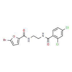 ChemSpider 2D Image | 5-Bromo-N-{2-[(2,4-dichlorobenzoyl)amino]ethyl}-2-furamide | C14H11BrCl2N2O3