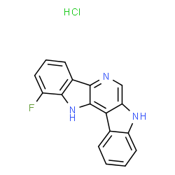 ChemSpider 2D Image | 1-Fluoro-7,12-dihydroindolo[2',3':5,6]pyrido[3,4-b]indole hydrochloride (1:1) | C17H11ClFN3