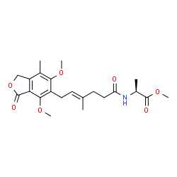 ChemSpider 2D Image | Methyl N-[(4E)-6-(4,6-dimethoxy-7-methyl-3-oxo-1,3-dihydro-2-benzofuran-5-yl)-4-methyl-4-hexenoyl]-L-alaninate | C22H29NO7