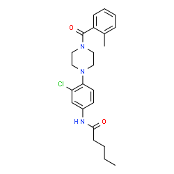 ChemSpider 2D Image | N-{3-Chloro-4-[4-(2-methylbenzoyl)-1-piperazinyl]phenyl}pentanamide | C23H28ClN3O2