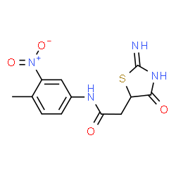ChemSpider 2D Image | 5-thiazolidineacetamide, 2-imino-N-(4-methyl-3-nitrophenyl)-4-oxo- | C12H12N4O4S
