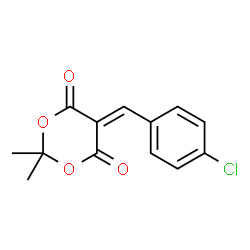 ChemSpider 2D Image | 5-(4-Chlorobenzylidene)-2,2-dimethyl-1,3-dioxane-4,6-dione | C13H11ClO4