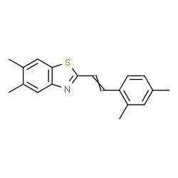 ChemSpider 2D Image | 2-[2-(2,4-Dimethylphenyl)vinyl]-5,6-dimethyl-1,3-benzothiazole | C19H19NS