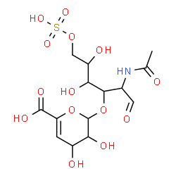 ChemSpider 2D Image | 2-Acetamido-2-deoxy-3-O-(4-deoxyhex-4-enopyranuronosyl)-6-O-sulfohexose | C14H21NO14S