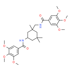 ChemSpider 2D Image | 3,4,5-Trimethoxy-N-({1,3,3-trimethyl-5-[(3,4,5-trimethoxybenzoyl)amino]cyclohexyl}methyl)benzamide | C30H42N2O8