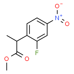 ChemSpider 2D Image | Methyl 2-(2-fluoro-4-nitrophenyl)propanoate | C10H10FNO4
