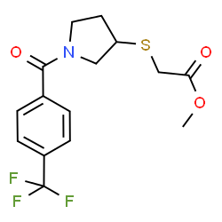 ChemSpider 2D Image | Methyl ({1-[4-(trifluoromethyl)benzoyl]-3-pyrrolidinyl}sulfanyl)acetate | C15H16F3NO3S