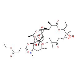 ChemSpider 2D Image | (2S,3R,4S,6R)-4-(Dimethylamino)-2-{[(3R,4S,5S,6R,7R,9R,11R,12R,13S,14R)-14-ethyl-7,12,13-trihydroxy-4-{[(2S,4S,5R,6R)-5-hydroxy-4-methoxy-4,6-dimethyltetrahydro-2H-pyran-2-yl]oxy}-3,5,7,9,11,13-hexame
thyl-2,10-dioxooxacyclotetradecan-6-yl]oxy}-6-methyltetrahydro-2H-pyran-3-yl ethyl succinate | C43H75NO16