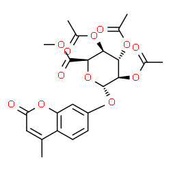 ChemSpider 2D Image | Methyl 4-methyl-2-oxo-2H-chromen-7-yl 2,3,4-tri-O-acetyl-alpha-L-idopyranosiduronate | C23H24O12