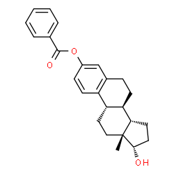 ChemSpider 2D Image | (13alpha,17beta)-17-Hydroxyestra-1,3,5(10)-trien-3-yl benzoate | C25H28O3