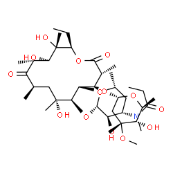 ChemSpider 2D Image | N-DEMETHYL-N-PROPANOYLERYTHROMYCIN A | C39H69NO14