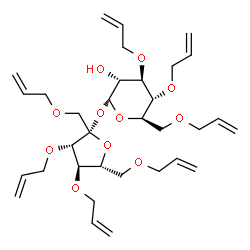 ChemSpider 2D Image | 1',3,3',4,4',6,6'-HEPTA-O-ALLYLSUCROSE | C33H50O11