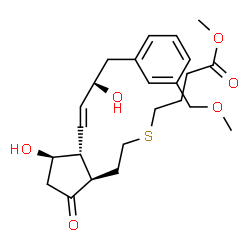 ChemSpider 2D Image | Methyl 4-({2-[(1R,2R,3R)-3-hydroxy-2-{(3S)-3-hydroxy-4-[3-(methoxymethyl)phenyl]-1-buten-1-yl}-5-oxocyclopentyl]ethyl}sulfanyl)butanoate | C24H34O6S