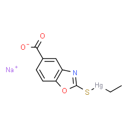 ChemSpider 2D Image | Otimerate sodium | C10H8HgNNaO3S