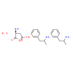 ChemSpider 2D Image | amphetamine aspartate monohydrate | C22H35N3O5