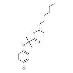 ChemSpider 2D Image | 2-(4-Chlorophenoxy)-2-methyl-N-(2-octanyl)propanamide | C18H28ClNO2