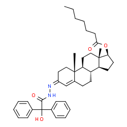 ChemSpider 2D Image | (3Z,17beta)-3-{[Hydroxy(diphenyl)acetyl]hydrazono}androst-4-en-17-yl heptanoate | C40H52N2O4