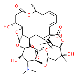 ChemSpider 2D Image | (2S,3S,4R,6S)-6-{[(2R,3S,4R,5R,6S)-6-{[(4R,5S,6S,7R,9R,10R,11E,13Z,16R)-4,10-Dihydroxy-5-methoxy-9,16-dimethyl-2-oxo-7-(2-oxoethyl)oxacyclohexadeca-11,13-dien-6-yl]oxy}-4-(dimethylamino)-5-hydroxy-2-m
ethyltetrahydro-2H-pyran-3-yl]oxy}-4-hydroxy-2,4-dimethyltetrahydro-2H-pyran-3-yl 3-methylbutanoate | C40H67NO14