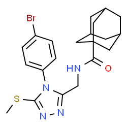 ChemSpider 2D Image | N-{[4-(4-Bromophenyl)-5-(methylsulfanyl)-4H-1,2,4-triazol-3-yl]methyl}-1-adamantanecarboxamide | C21H25BrN4OS