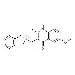 ChemSpider 2D Image | N-Benzyl(6-methoxy-2-methyl-4-oxo-1,4-dihydro-3-quinolinyl)-N-methylmethanaminium | C20H23N2O2