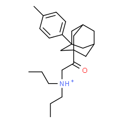 ChemSpider 2D Image | N-{2-[3-(4-Methylphenyl)adamantan-1-yl]-2-oxoethyl}-N-propyl-1-propanaminium | C25H38NO