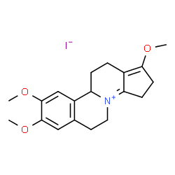 ChemSpider 2D Image | 1,8,9-Trimethoxy-3,5,6,10b,11,12-hexahydro-2H-cyclopenta[5,6]pyrido[2,1-a]isoquinolinium iodide | C19H24INO3