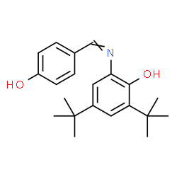 ChemSpider 2D Image | 2-[(4-Hydroxybenzylidene)amino]-4,6-bis(2-methyl-2-propanyl)phenol | C21H27NO2