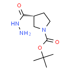 ChemSpider 2D Image | (R)-tert-Butyl 3-(hydrazinecarbonyl)pyrrolidine-1-carboxylate | C10H19N3O3