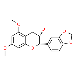 ChemSpider 2D Image | (2S,3S)-2-(1,3-Benzodioxol-5-yl)-5,7-dimethoxy-3-chromanol | C18H18O6