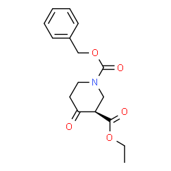 ChemSpider 2D Image | 1-Benzyl 3-ethyl (3R)-4-oxo-1,3-piperidinedicarboxylate | C16H19NO5