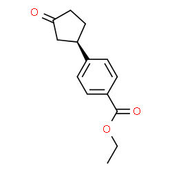 ChemSpider 2D Image | Ethyl 4-[(1R)-3-oxocyclopentyl]benzoate | C14H16O3