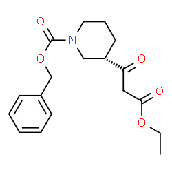 ChemSpider 2D Image | Benzyl (3S)-3-(3-ethoxy-3-oxopropanoyl)-1-piperidinecarboxylate | C18H23NO5
