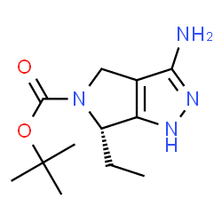 ChemSpider 2D Image | 2-Methyl-2-propanyl (6S)-3-amino-6-ethyl-4,6-dihydropyrrolo[3,4-c]pyrazole-5(1H)-carboxylate | C12H20N4O2