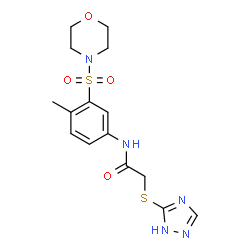 ChemSpider 2D Image | N-[4-Methyl-3-(4-morpholinylsulfonyl)phenyl]-2-(1H-1,2,4-triazol-5-ylsulfanyl)acetamide | C15H19N5O4S2