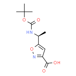 ChemSpider 2D Image | 5-[(1S)-1-{[(tert-butoxy)carbonyl]amino}ethyl]-1,2-oxazole-3-carboxylic acid | C11H16N2O5