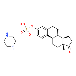 ChemSpider 2D Image | (9beta,13alpha,14beta)-17-Oxoestra-1(10),2,4-trien-3-yl hydrogen sulfate - piperazine (1:1) | C22H32N2O5S