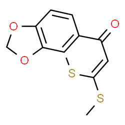 ChemSpider 2D Image | 1-(1,3-Benzodioxol-5-yl)-3,3-bis(methylsulfanyl)-2-propen-1-one | C12H12O3S2