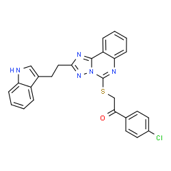 ChemSpider 2D Image | 1-(4-Chlorophenyl)-2-({2-[2-(1H-indol-3-yl)ethyl][1,2,4]triazolo[1,5-c]quinazolin-5-yl}sulfanyl)ethanone | C27H20ClN5OS