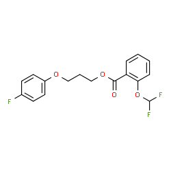 ChemSpider 2D Image | 3-(4-Fluorophenoxy)propyl 2-(difluoromethoxy)benzoate | C17H15F3O4