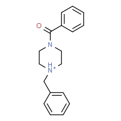 ChemSpider 2D Image | 4-Benzoyl-1-benzylpiperazin-1-ium | C18H21N2O
