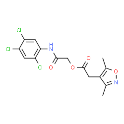ChemSpider 2D Image | 2-Oxo-2-[(2,4,5-trichlorophenyl)amino]ethyl (3,5-dimethyl-1,2-oxazol-4-yl)acetate | C15H13Cl3N2O4