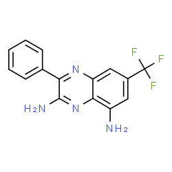 ChemSpider 2D Image | 3-Phenyl-6-(trifluoromethyl)-2,8-quinoxalinediamine | C15H11F3N4