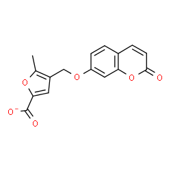 ChemSpider 2D Image | 5-Methyl-4-{[(2-oxo-2H-chromen-7-yl)oxy]methyl}-2-furoate | C16H11O6