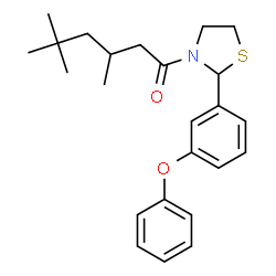 ChemSpider 2D Image | 3,5,5-Trimethyl-1-[2-(3-phenoxyphenyl)-1,3-thiazolidin-3-yl]-1-hexanone | C24H31NO2S