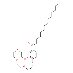 ChemSpider 2D Image | 1-(2,3,5,6,8,9,11,12-Octahydro-1,4,7,10,13-benzopentaoxacyclopentadecin-15-yl)-1-tetradecanone | C28H46O6