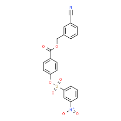 ChemSpider 2D Image | 3-Cyanobenzyl 4-{[(3-nitrophenyl)sulfonyl]oxy}benzoate | C21H14N2O7S